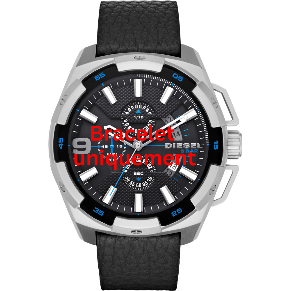 Bracelet cuir noir Diesel - HEAVYWEIGHT / DZ4392