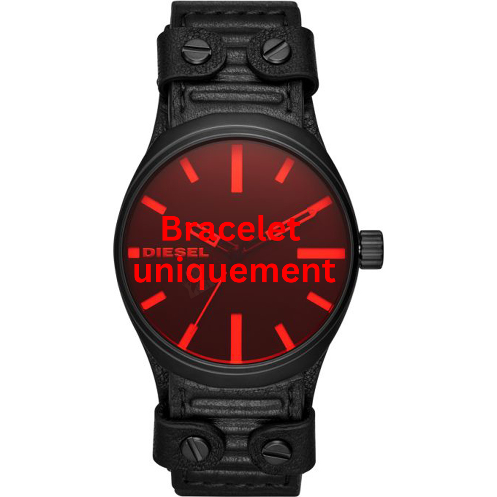 Bracelet cuir noir Diesel - KLUTCH / DZ1833