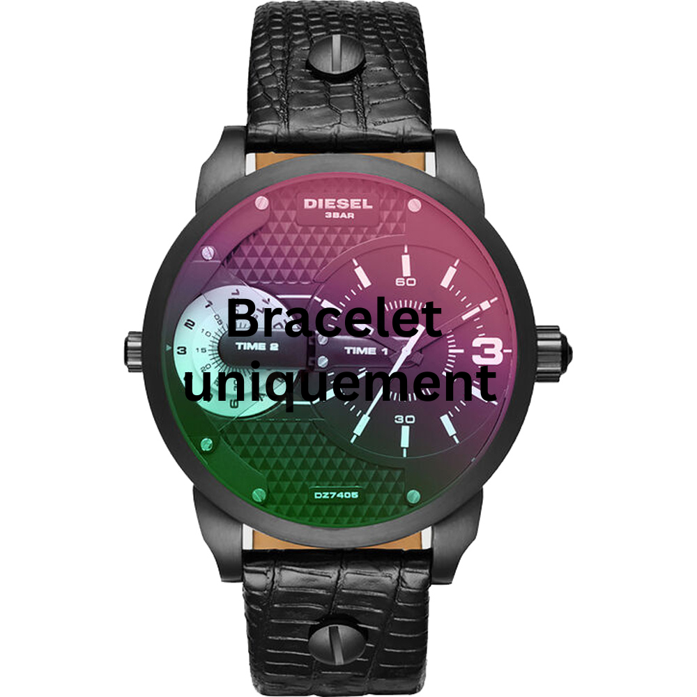 Bracelet cuir noir Diesel - MINI DADDY / DZ7405