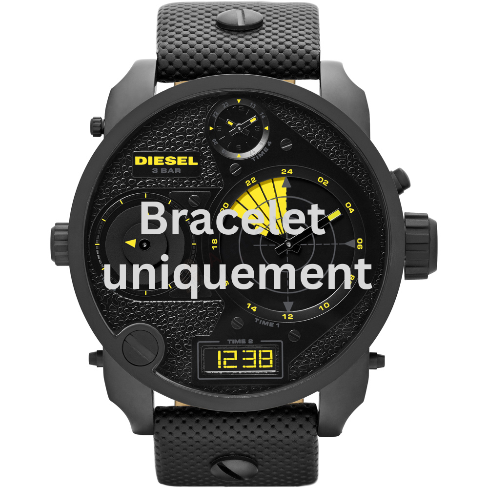 Bracelet cuir noir Diesel - MR DADDY / DZ7296