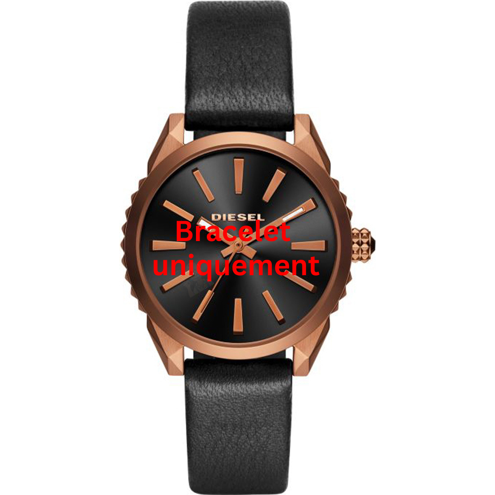 Bracelet cuir noir Diesel - NUKI / DZ5559