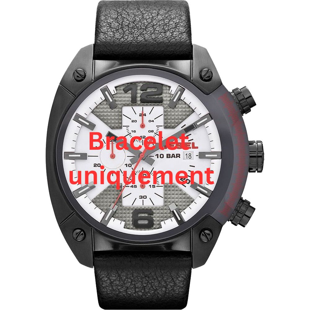 Bracelet cuir noir Diesel - OVERFLOW / DZ4278 - DZ4375