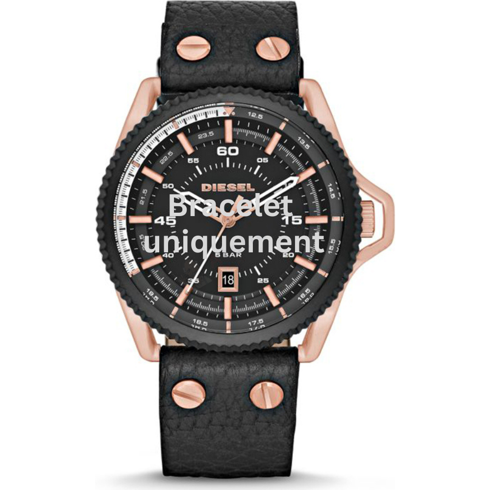 Bracelet cuir noir Diesel - ROLLCAGE / DZ1754