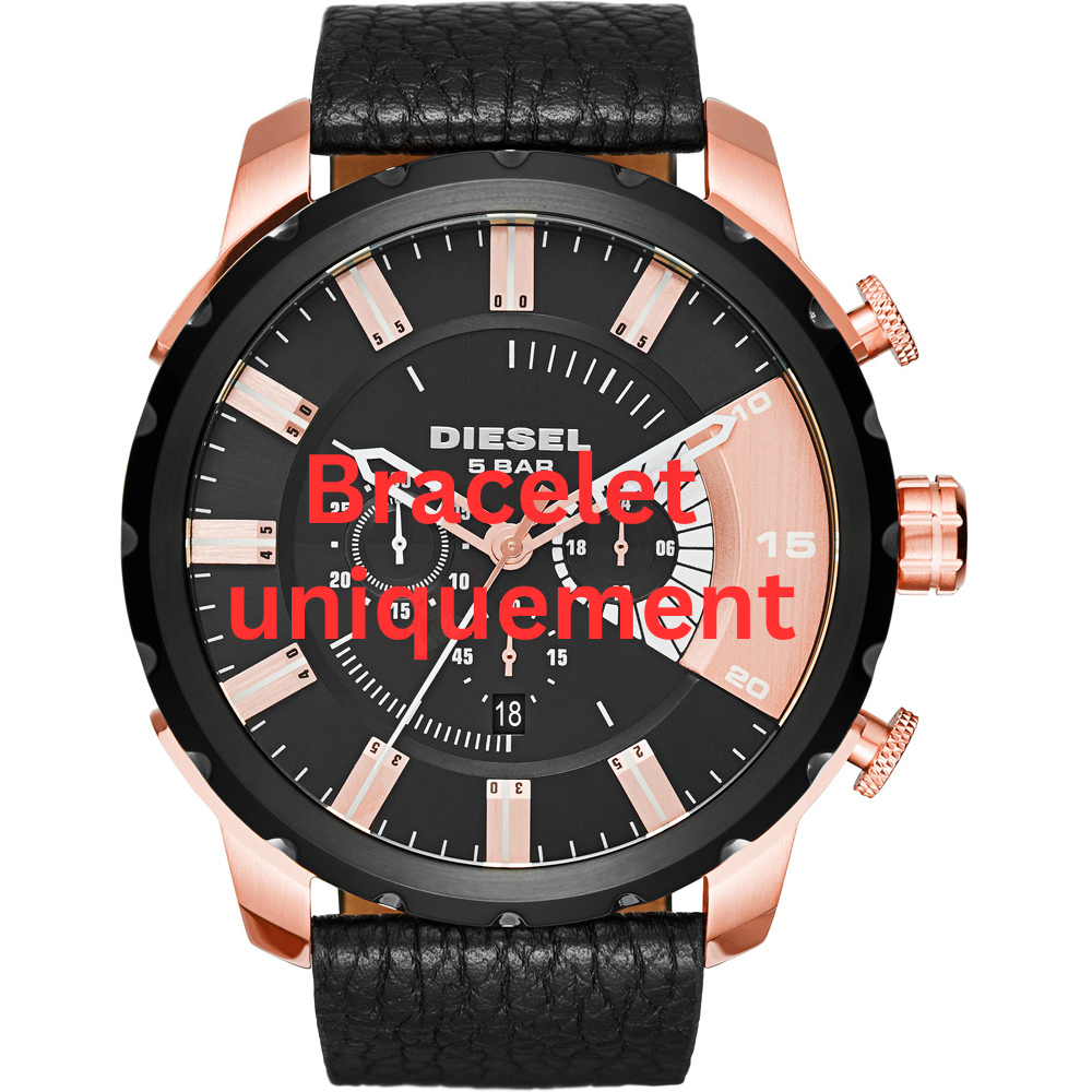 Bracelet cuir noir Diesel - STRONGHOLD BIG / DZ4347