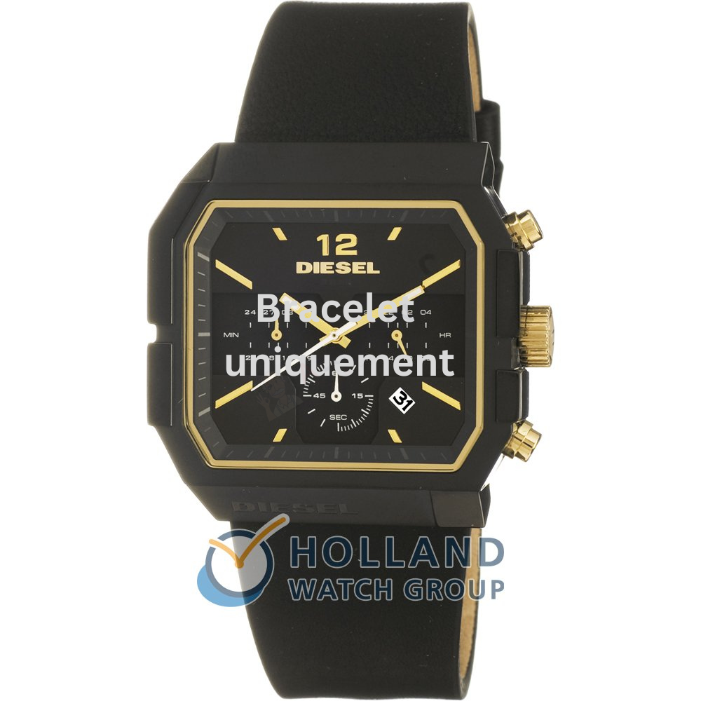 Bracelet cuir noir Diesel - STUDIO MIXER / DZ4197