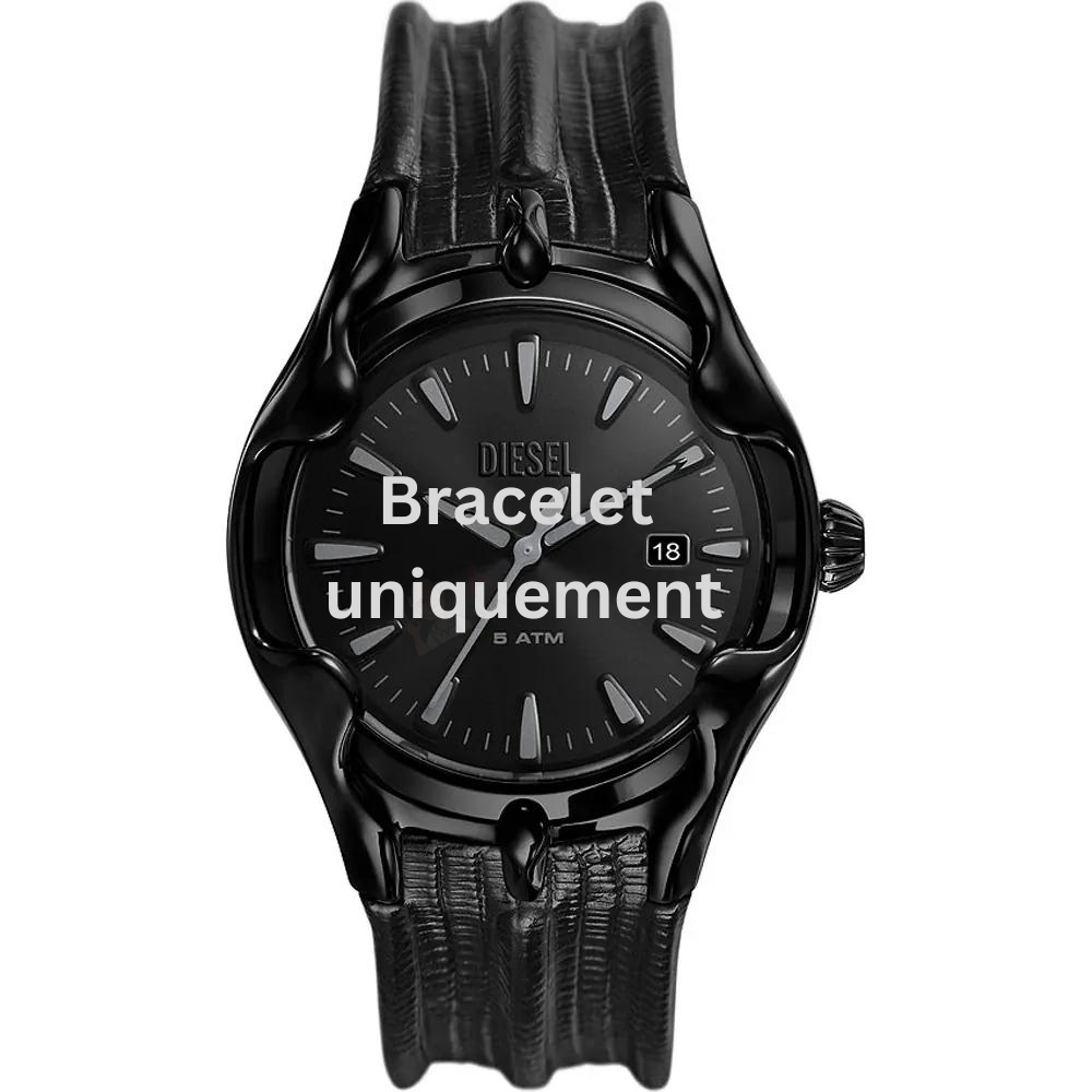 Bracelet cuir noir Diesel - VERT / DZ2193