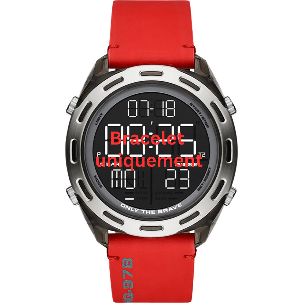 Bracelet cuir rouge Diesel - CRUSHER / DZ1937