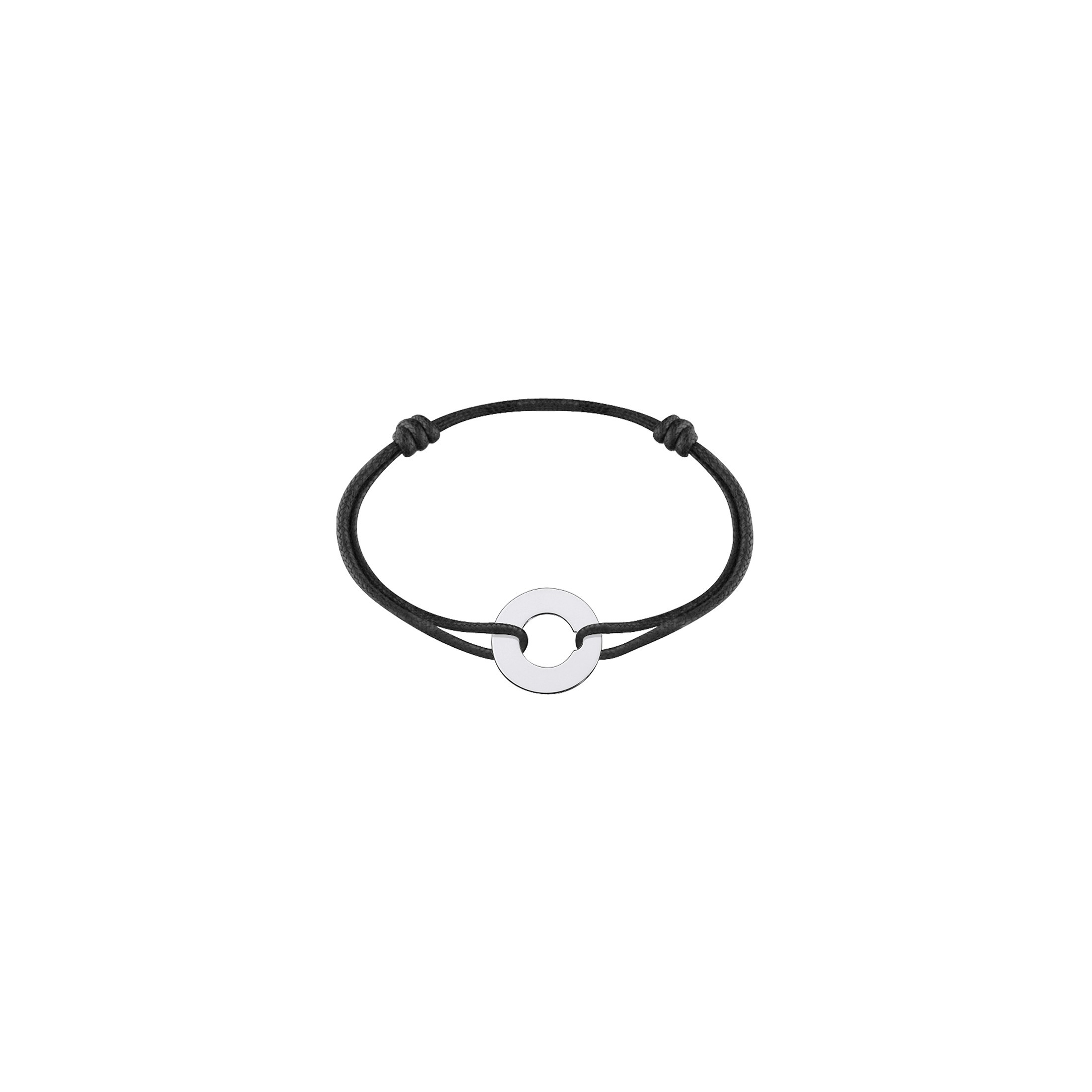 Bracelet Dinh Van Cible 16 mm en or blanc sur cordon