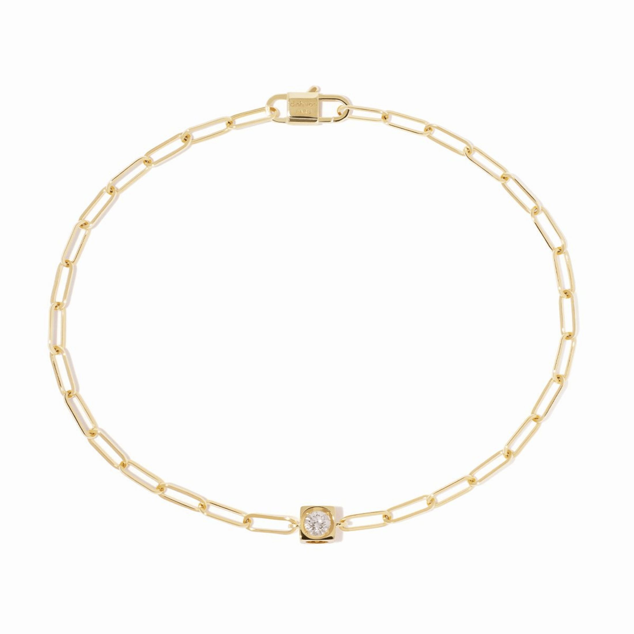 Bracelet dinh van Le Cube Diamant GM en or jaune et diamant