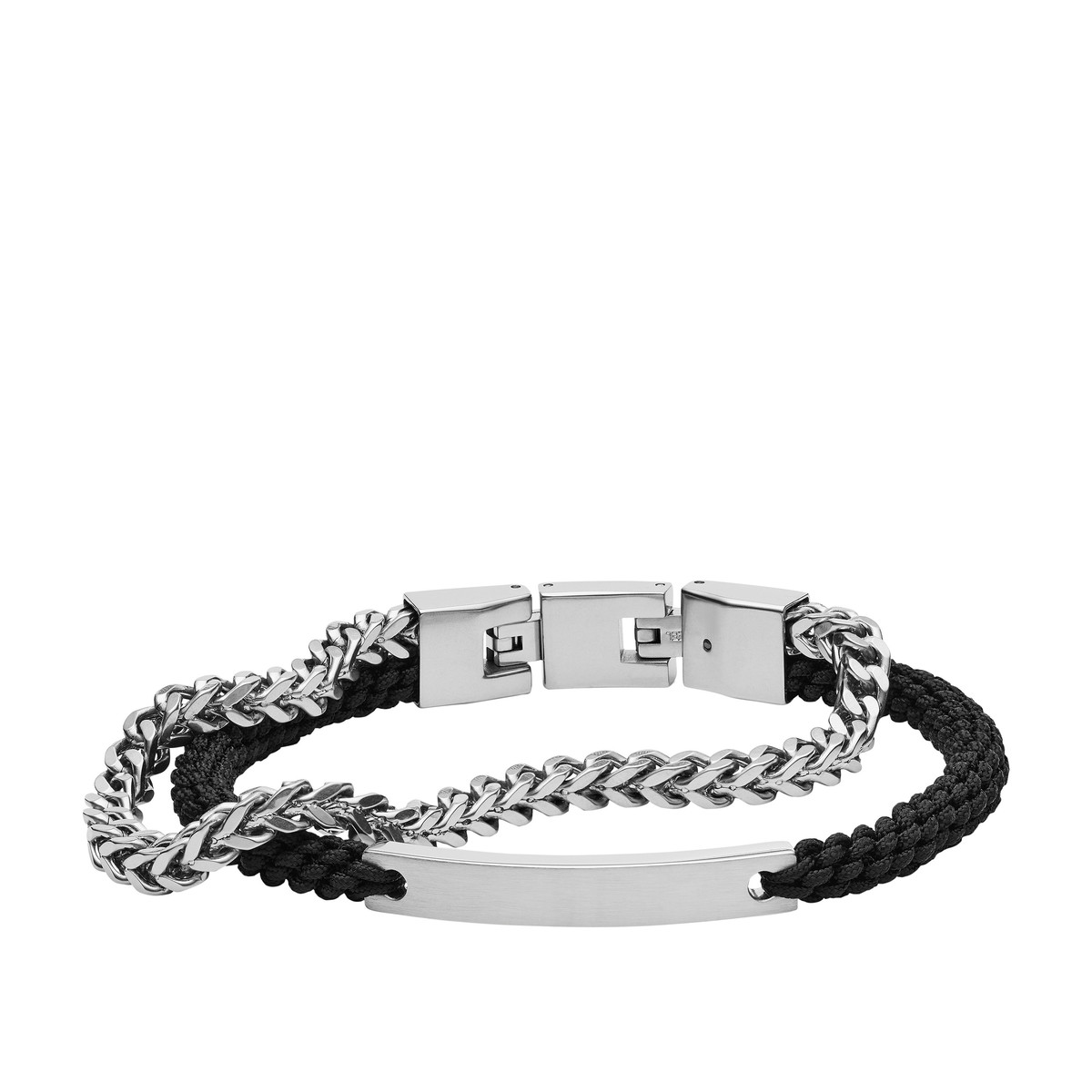 Bracelet FOSSIL acier nylon tressé 19,5 cm