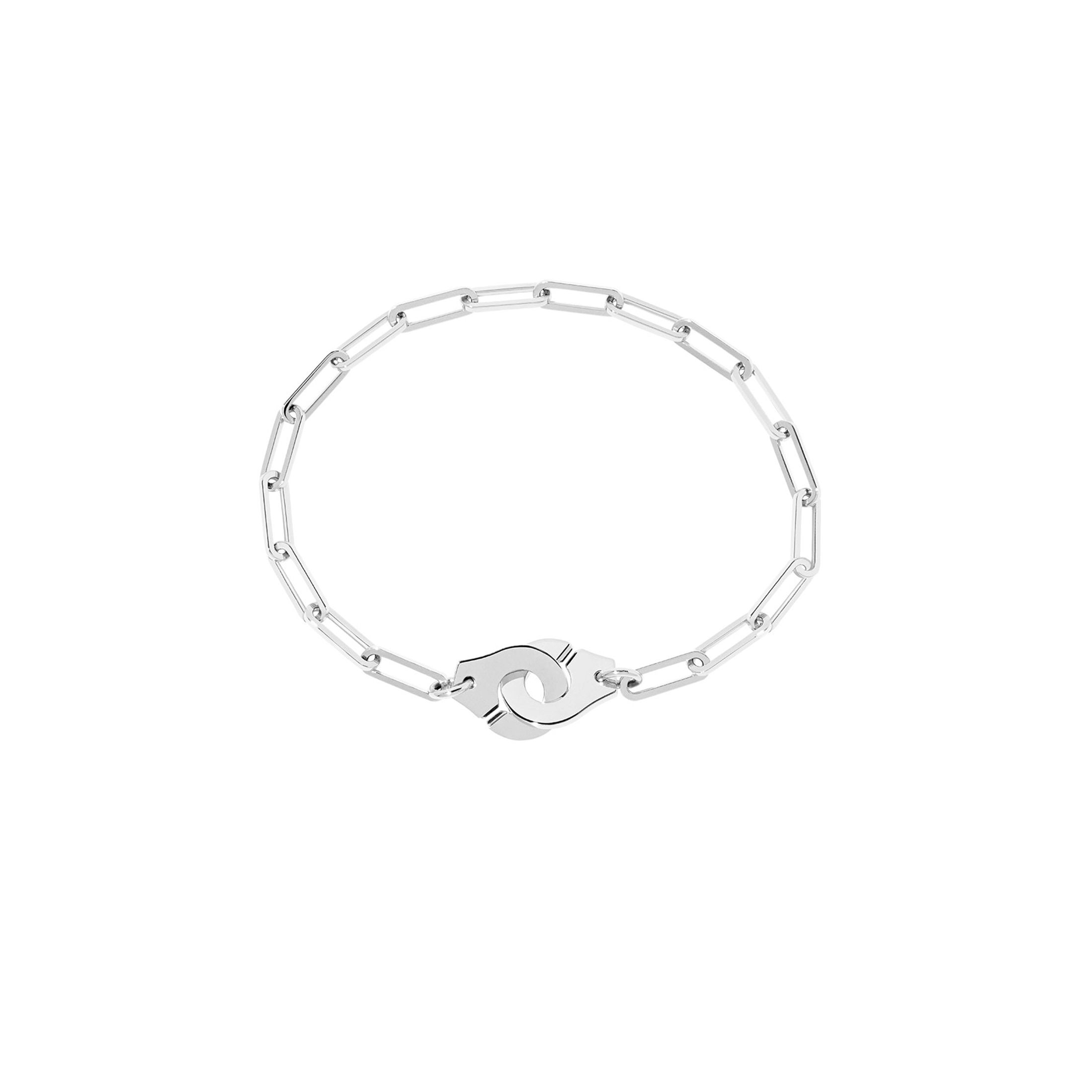 Bracelet Menottes dinh van R12 L en platine sur chaîne