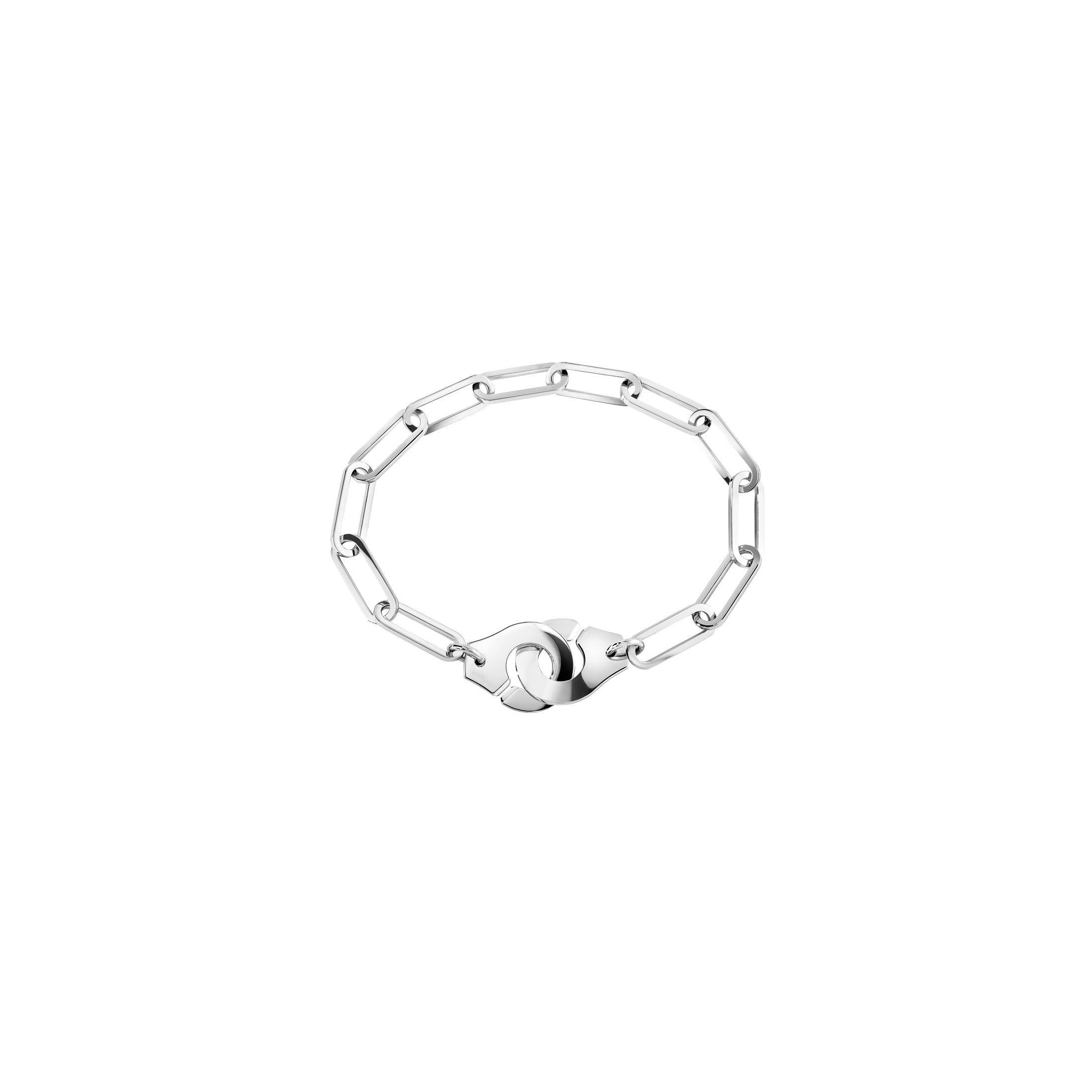 Bracelet Menottes dinh van R15 en platine chaîne XL 20,5 cm