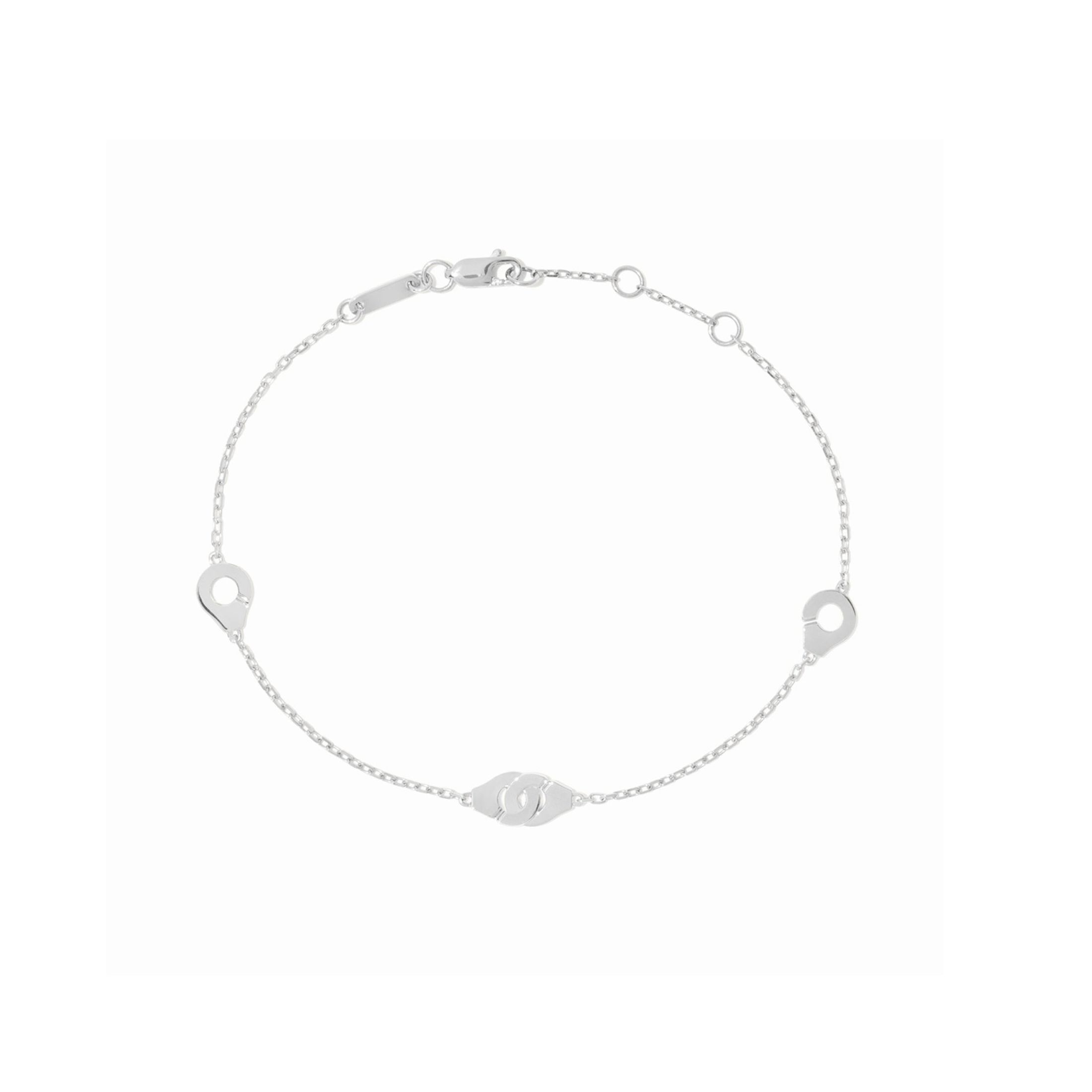 Bracelet Menottes dinh van R5 en or blanc sur chaine