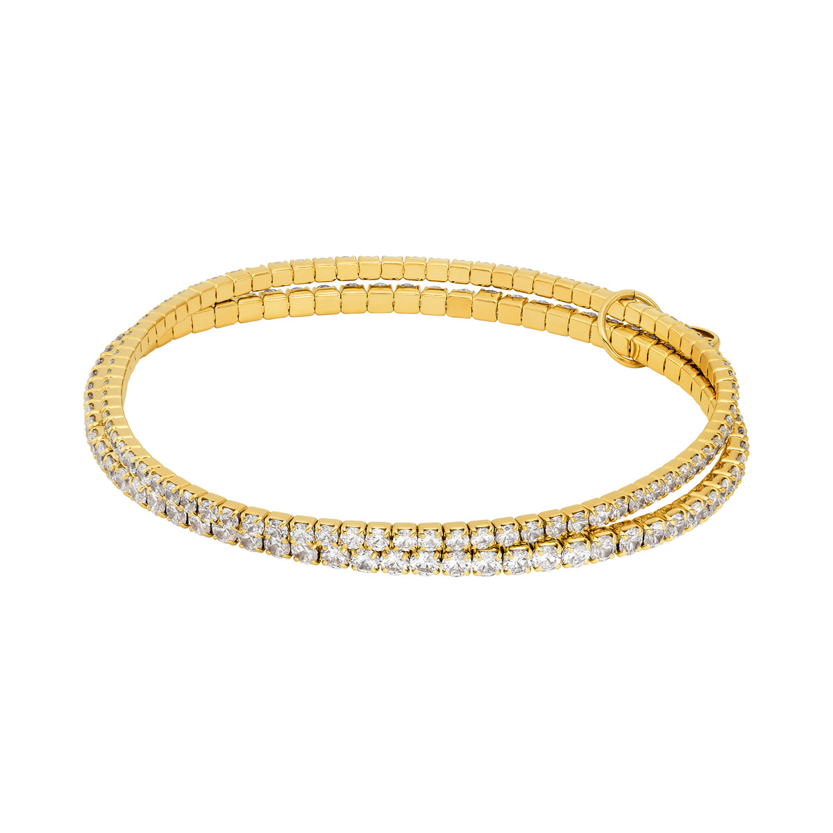 Bracelet MICHAEL KORS laiton doré jonc zirconias