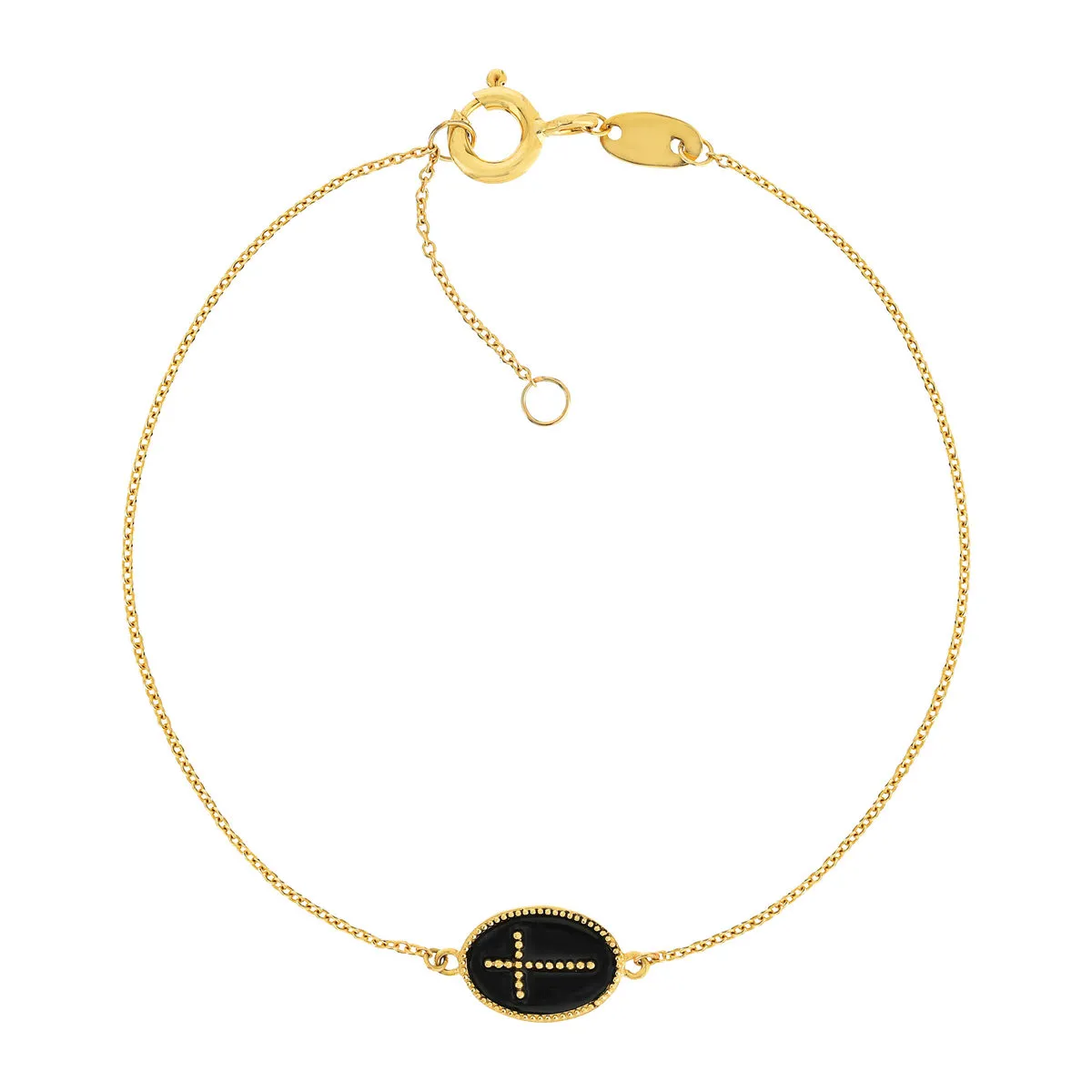 Bracelet or jaune 375 croix