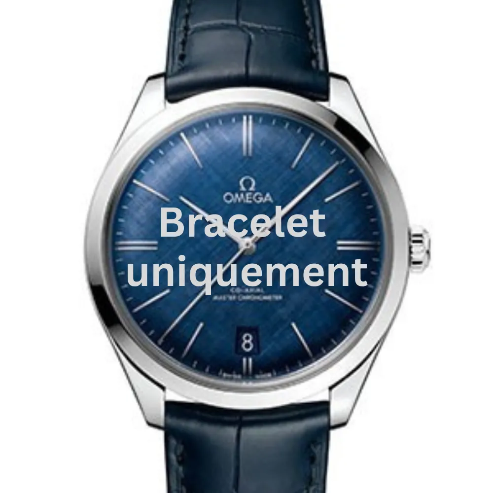 Bracelet peau de crocodile bleu Omega - DE VILLE / 43513402103001