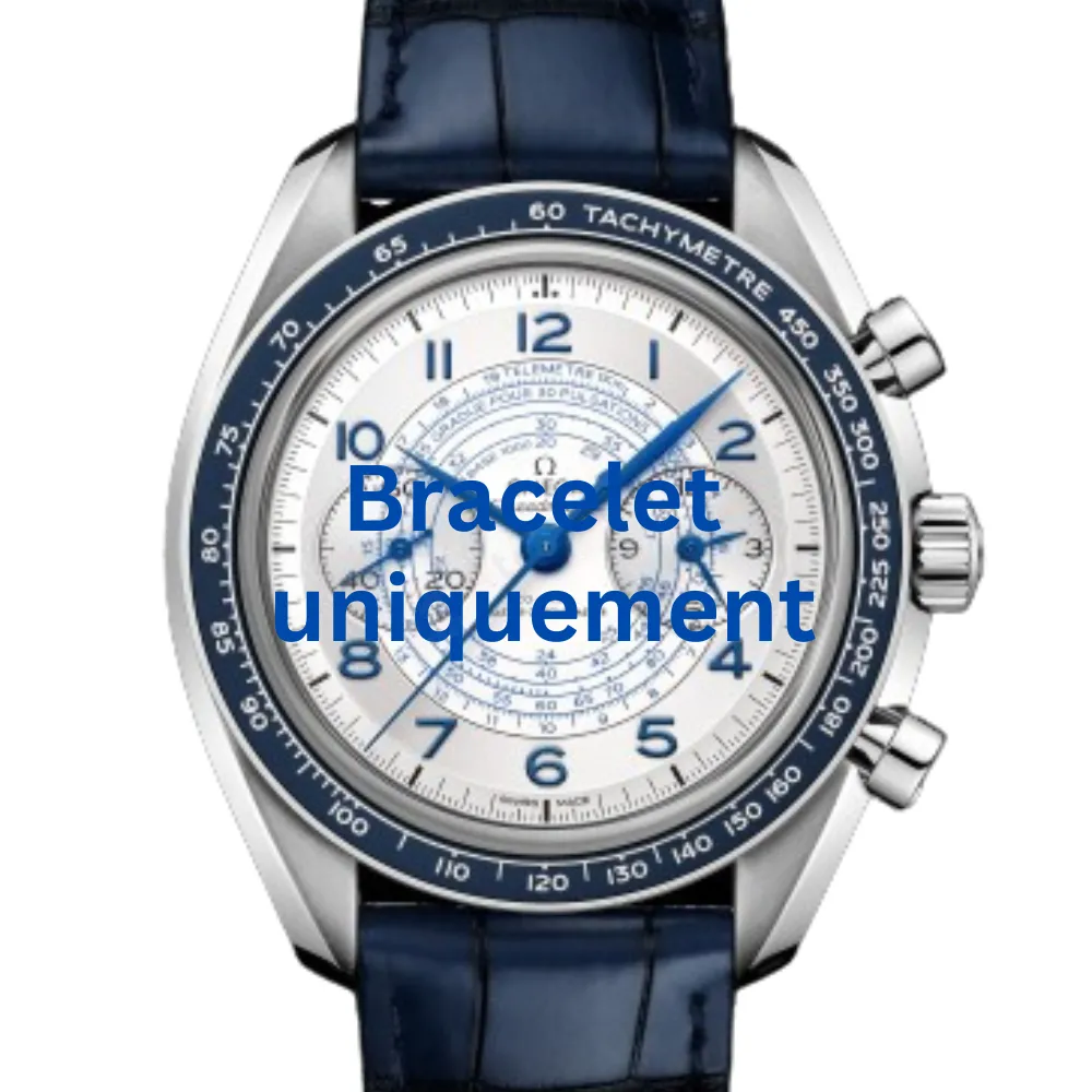 Bracelet peau de crocodile bleu Omega - SPEEDMASTER / 032Z016175