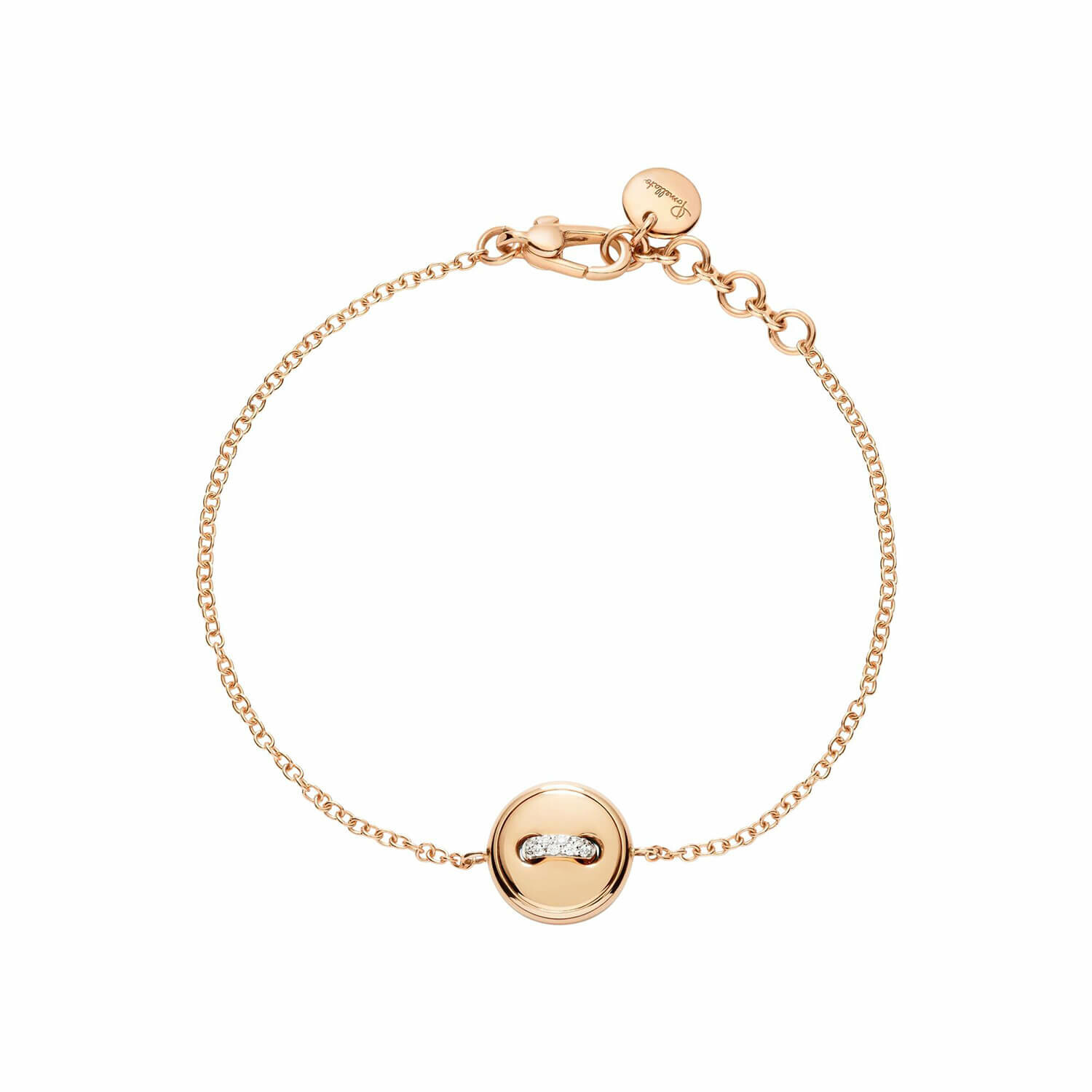 Bracelet Pomellato réversible Pom Pom Dot en or rose, turquoise et diamants