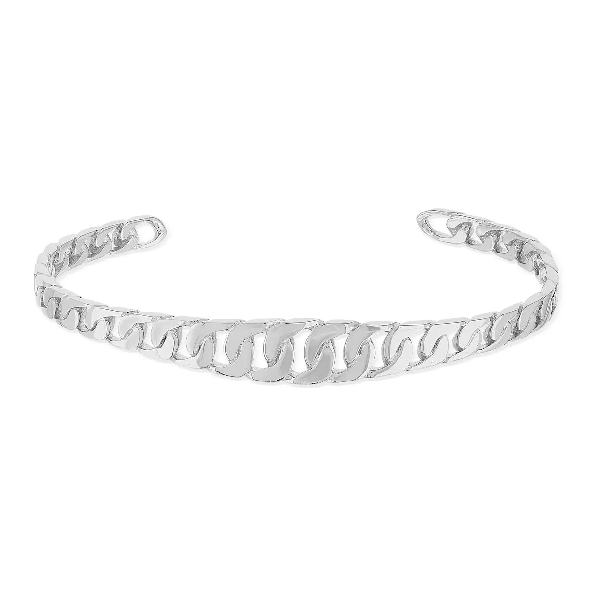 Bracelet rigide argent 925 motif maille gourmette