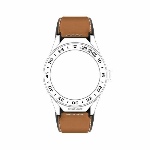 Achat Bracelet pour TAG Heuer Connected Modular 45 cuir de veau brun