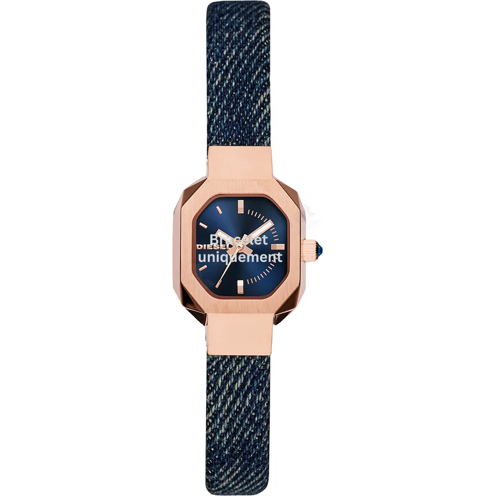 Bracelet textile sur cuir bleu Diesel - BAD B / DZ5569
