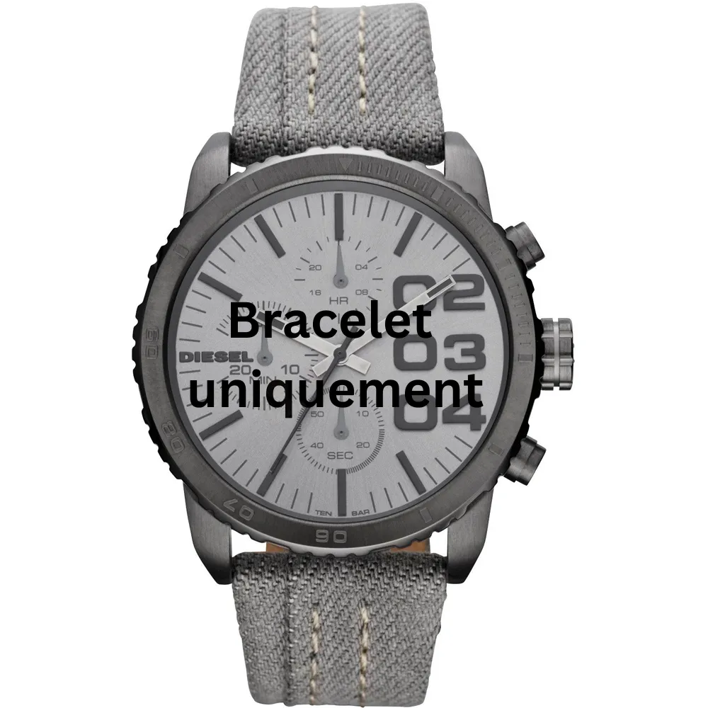 Bracelet textile sur cuir gris Diesel - FRANCHISE -42 / DZ5355