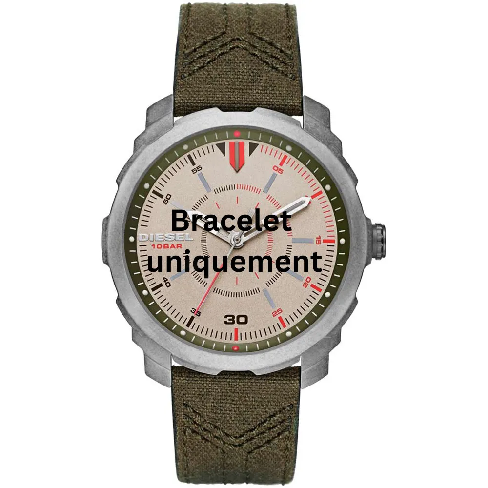 Bracelet textile sur cuir vert Diesel - MACHINUS TIME / DZ1735