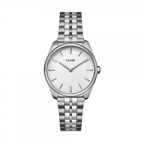 Cluse - Montre Femme - Féroce Petite - bracelet acier argenté - cadran blanc - Ref CW11219