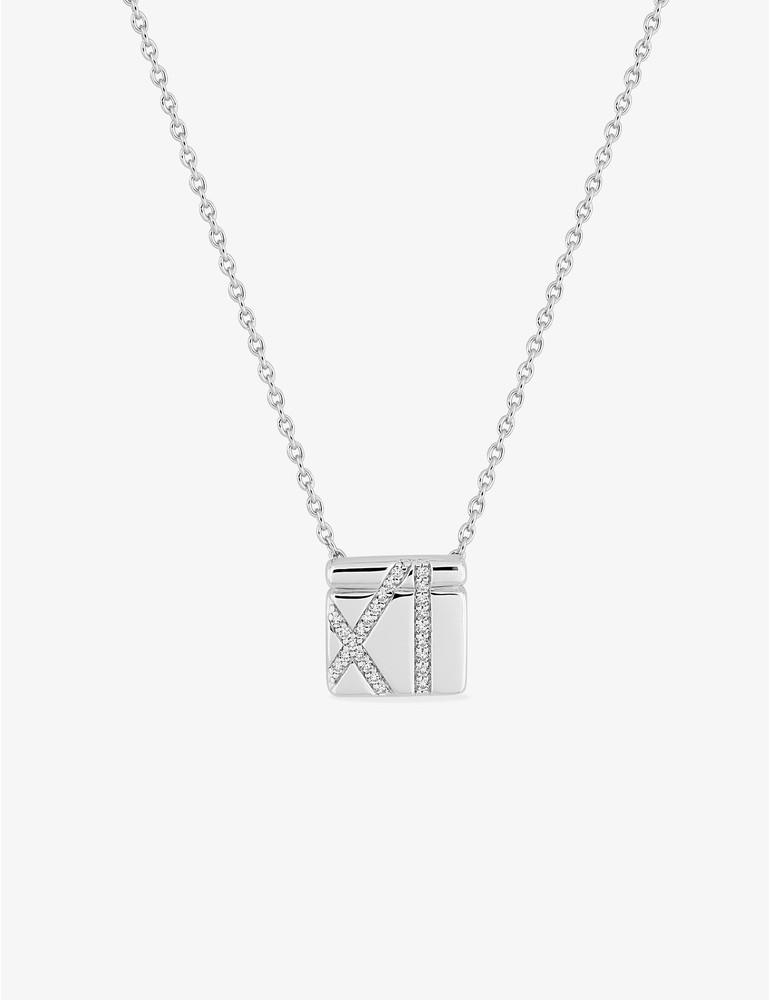 Collier carré Argent 925‰ rhodié & oxydes de zirconium SO OR