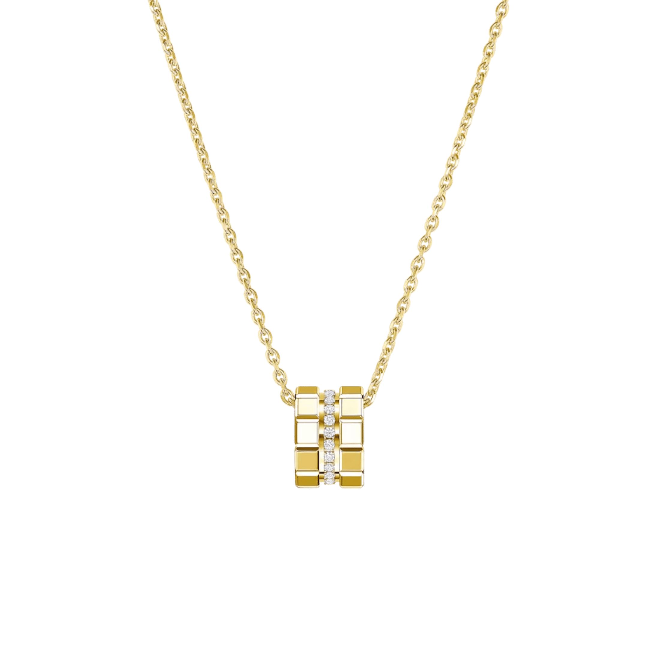 Collier Chopard Ice Cube en or jaune et diamants