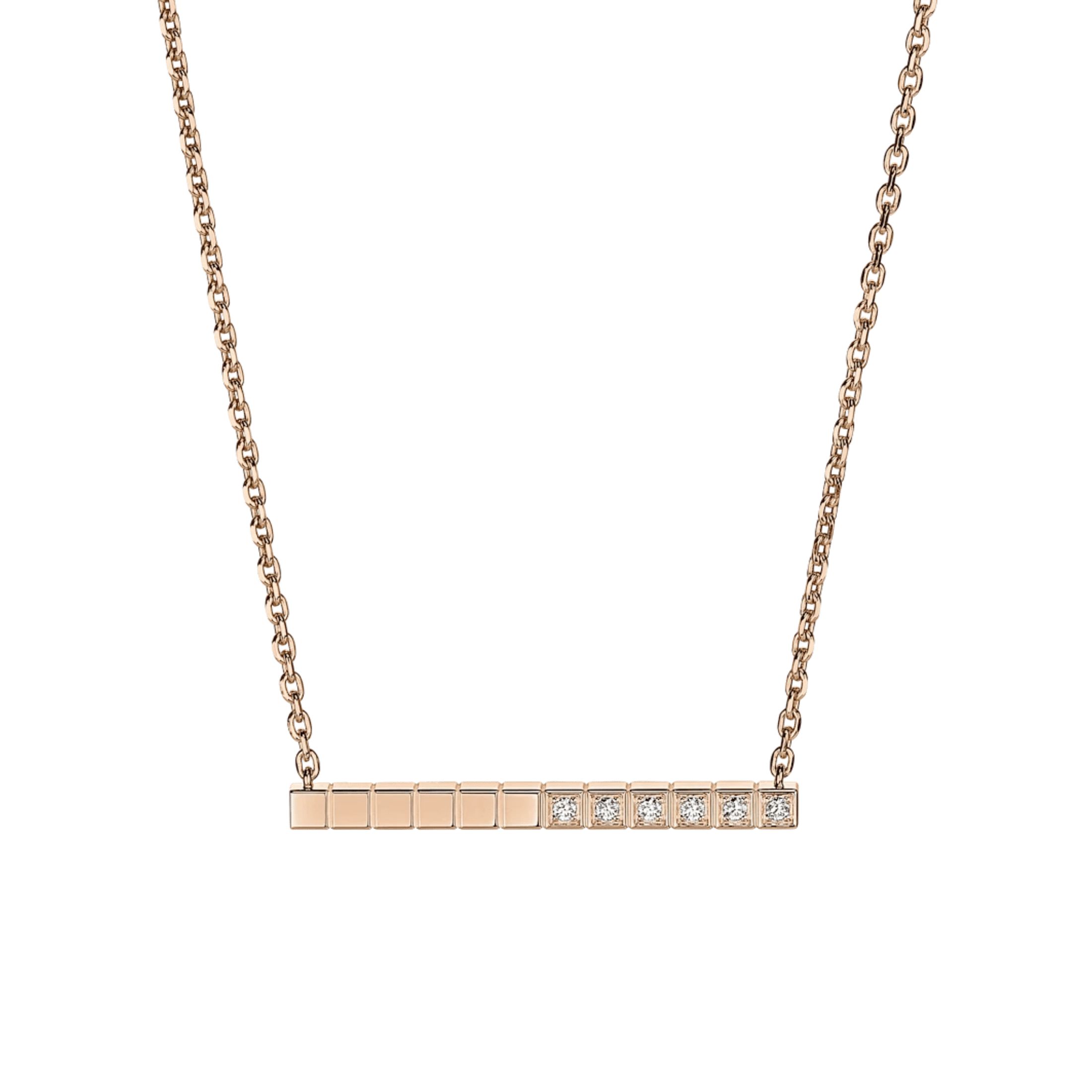 Collier Chopard Ice Cube en or rose et diamants