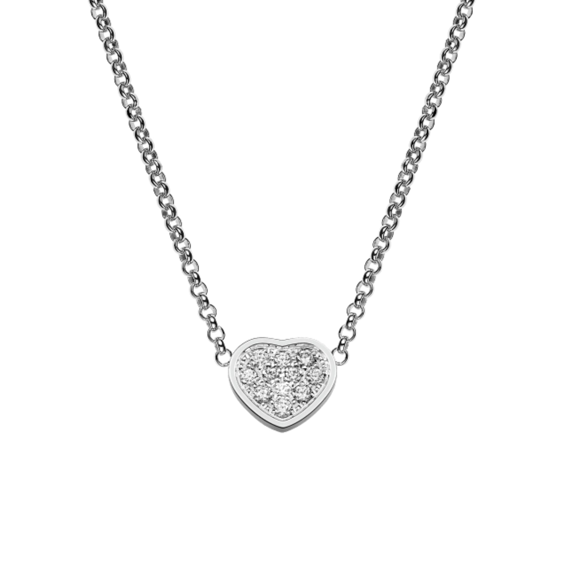Collier Chopard My Happy Hearts en or blanc et diamants