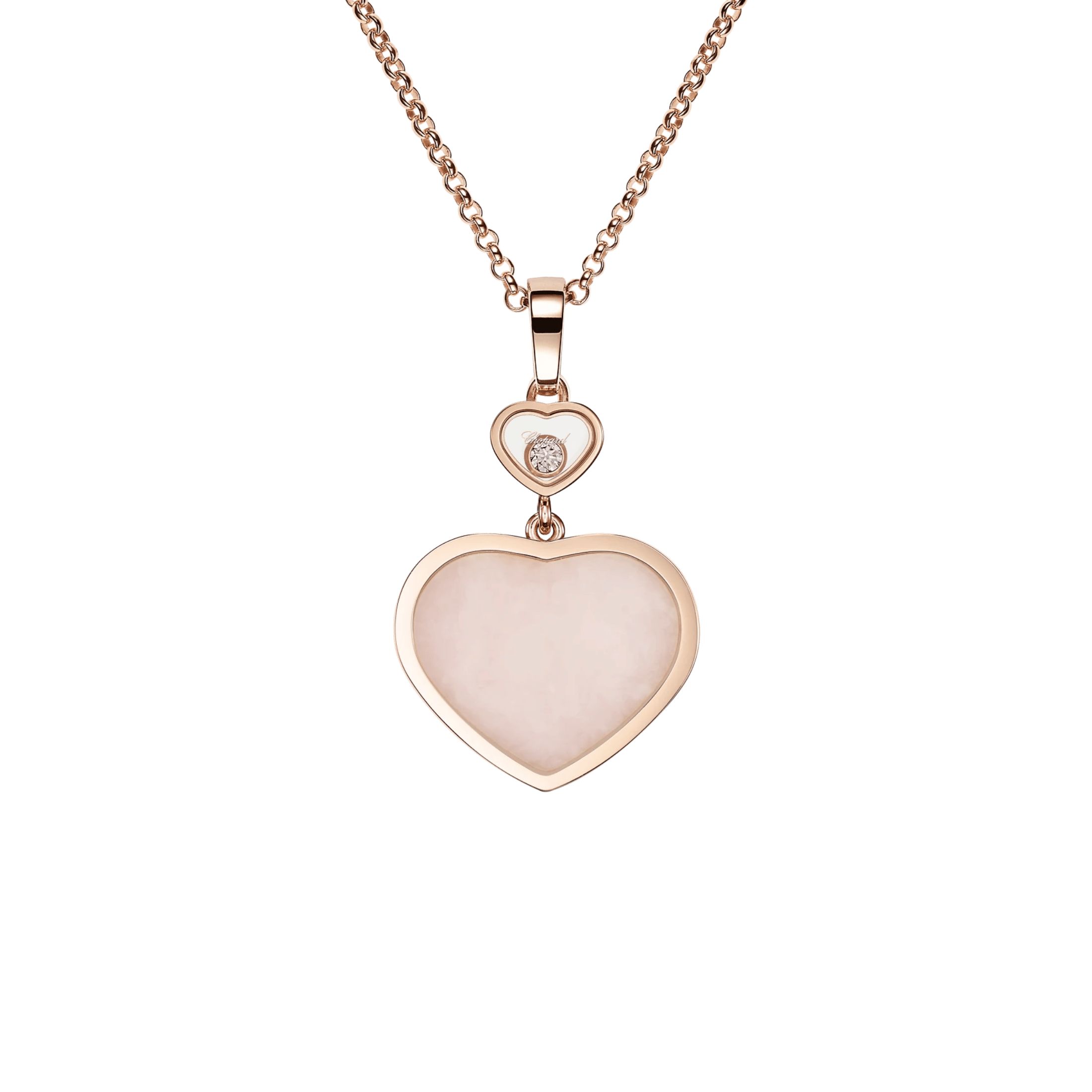 Collier Chopard My Happy Hearts en or blanc, opale et diamant