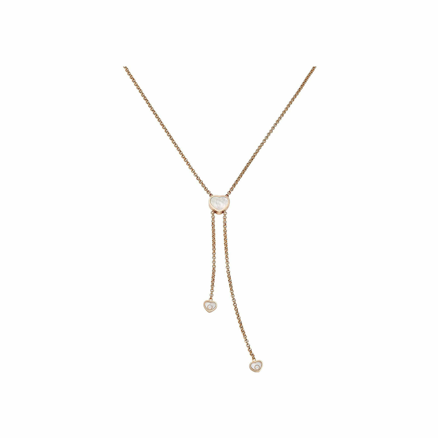 Achat Collier Chopard Happy Hearts en or rose, diamants et nacre