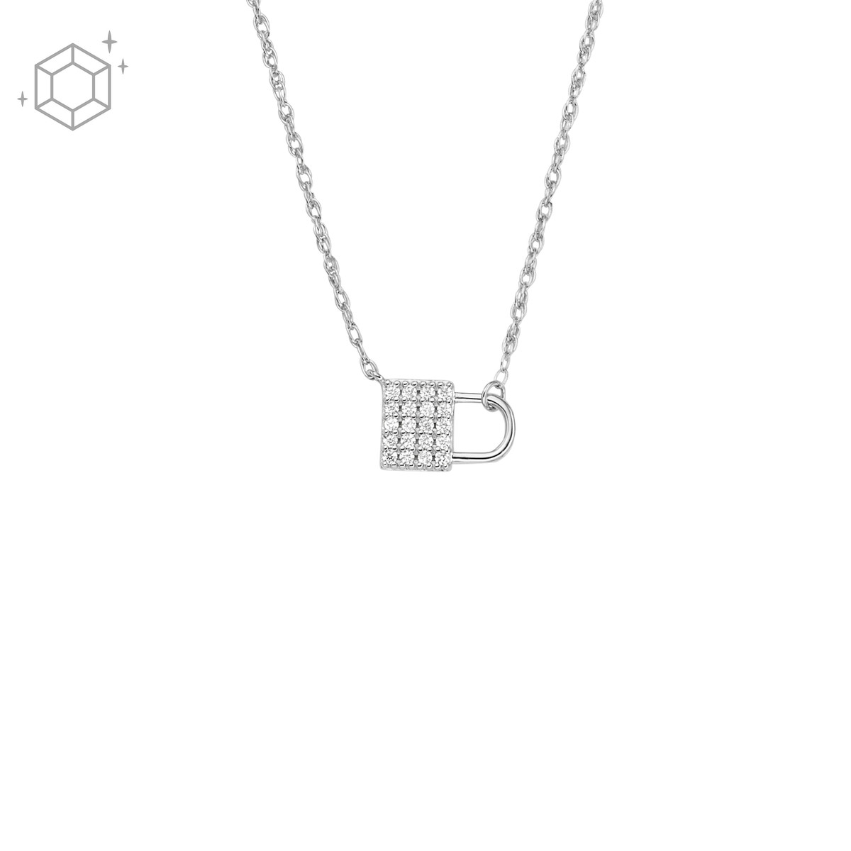 Collier FOSSIL argent 925 cadenas zirconias 45 cm