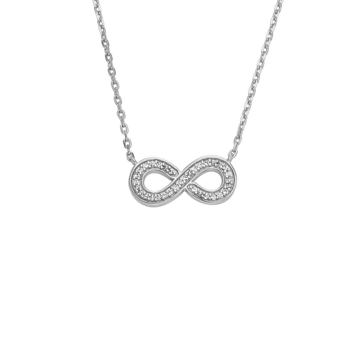 Collier FOSSIL argent 925 infini zirconias 45 cm