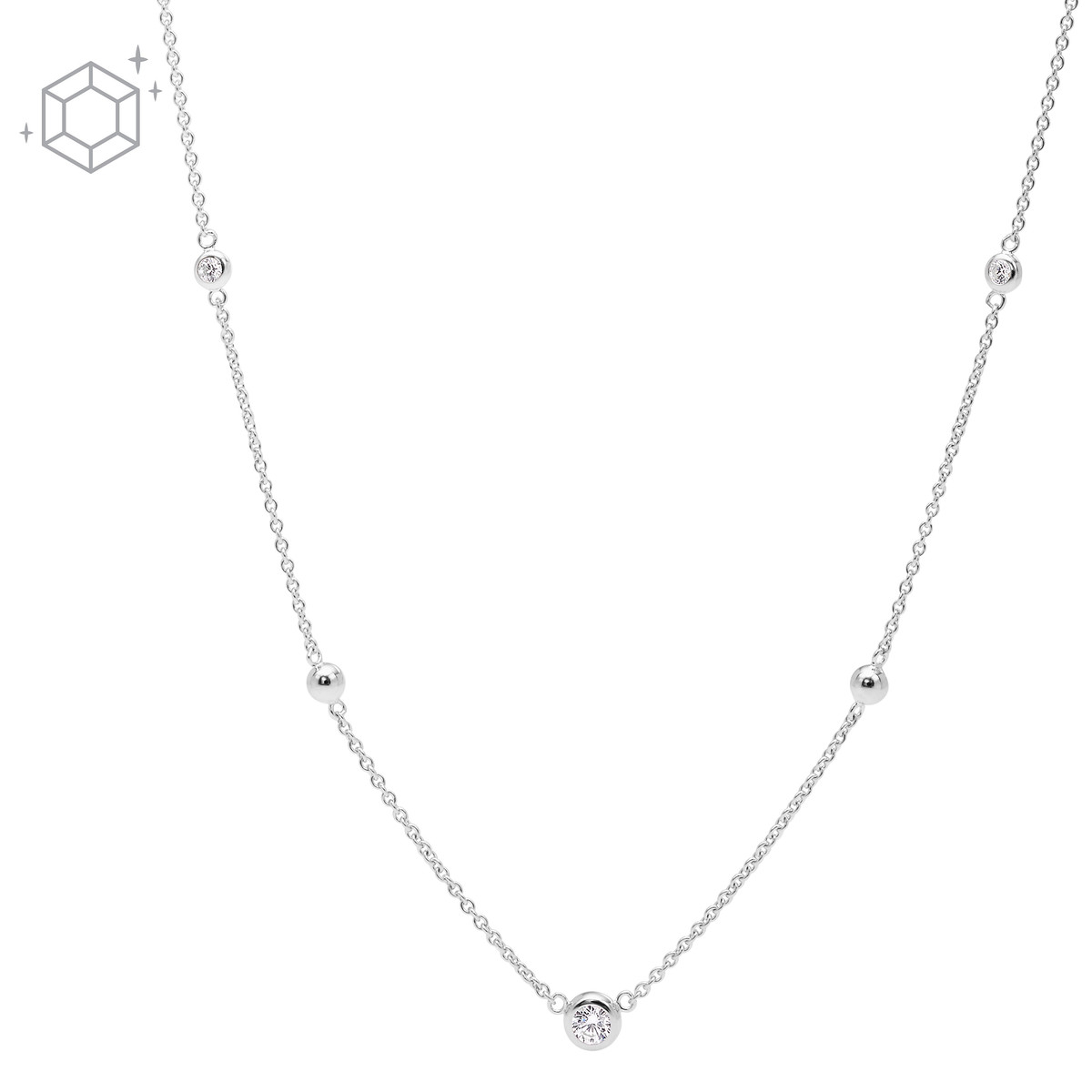 Collier FOSSIL argent 925 zirconias 45 cm