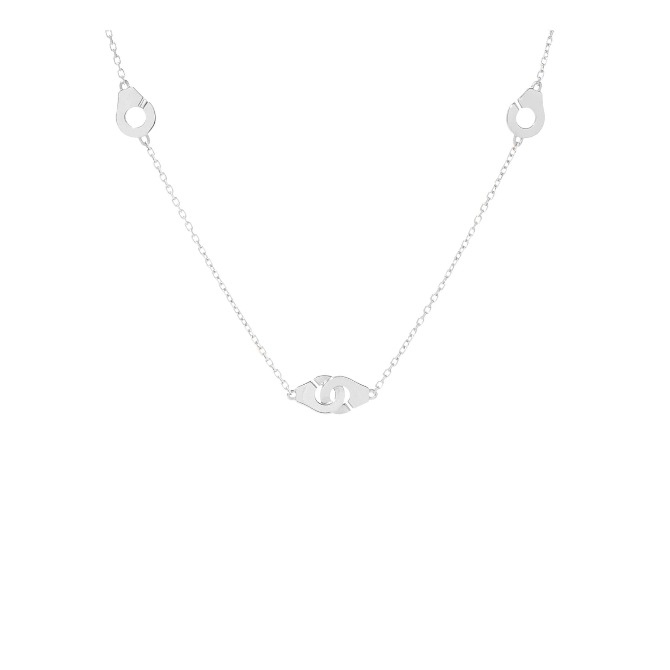 Collier Menottes dinh van R5 en or blanc sur chaine