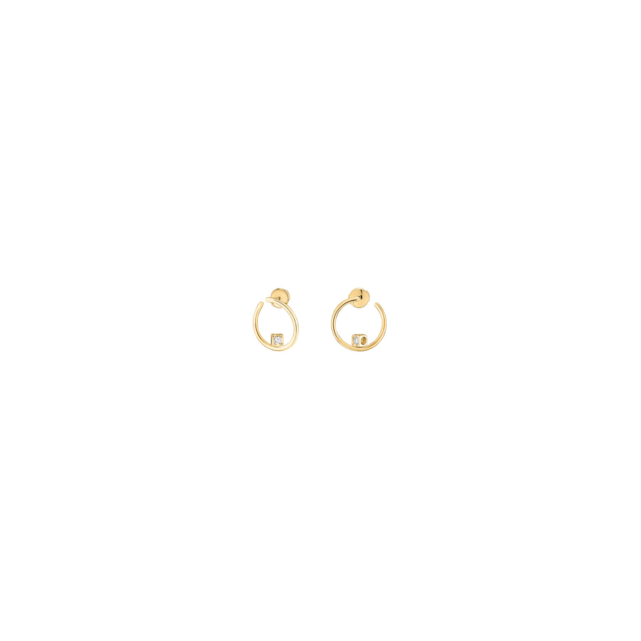 Boucles d'oreilles dinh van Le Cube Diamant en or jaune et diamants