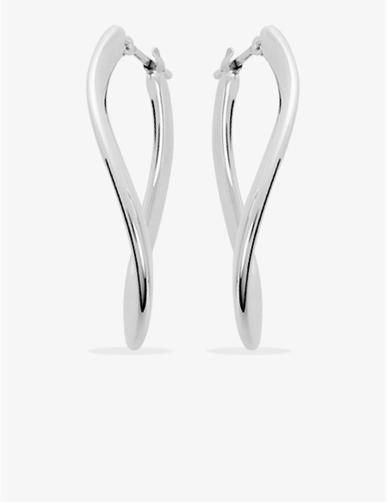 Créoles électroformées ondulées 30 mm argent 925‰ rhodié SO OR