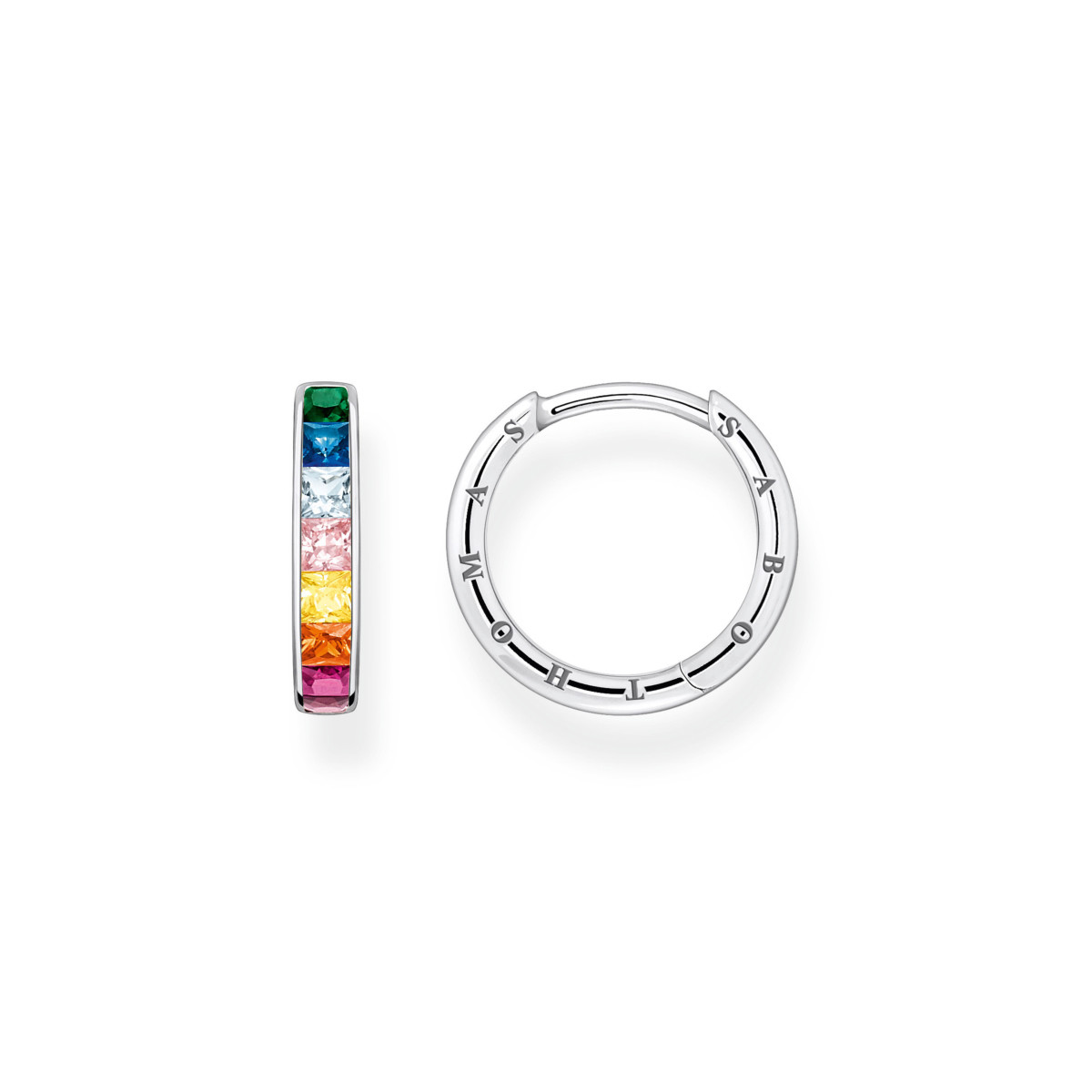 Créoles THOMAS SABO argent 925 pierres multicolores