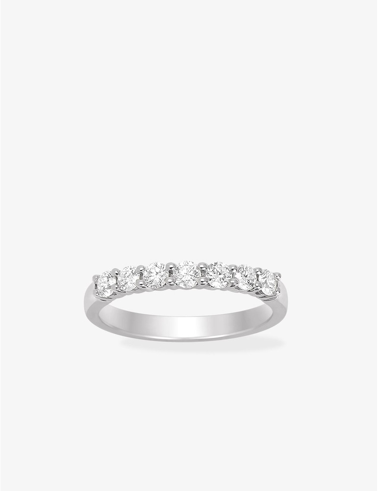 Demi-alliance or blanc 750‰ et diamants 0,50 ct serti griffes SO OR