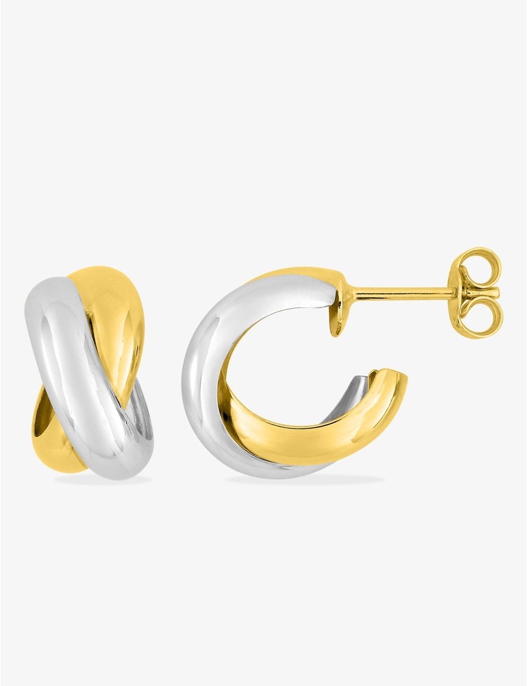 Demi-créoles croisées or 750‰ bicolore SO OR