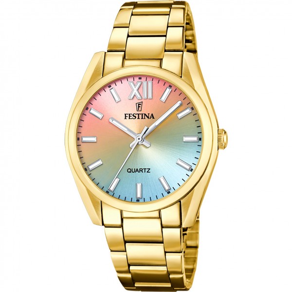 Festina - Montre Femme - Acier doré - cadran multicolore - Ref F20640/7