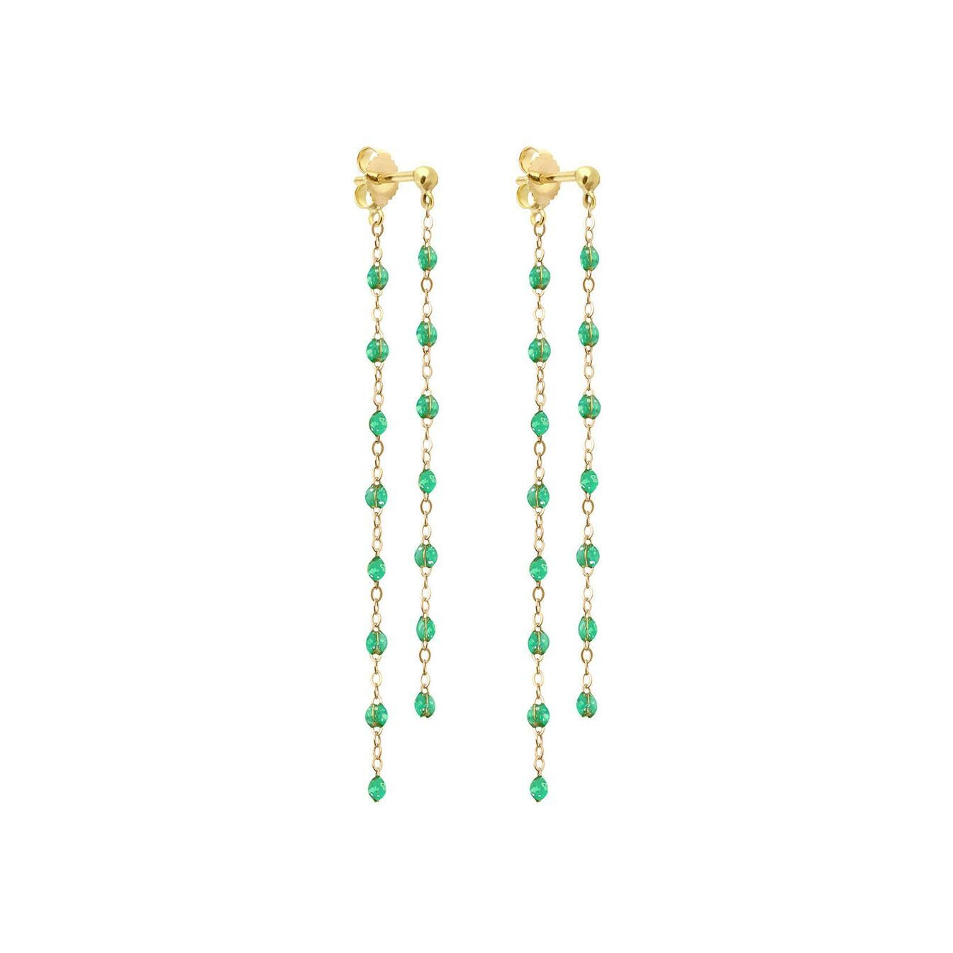 Achat Boucles d'oreilles Gigi Clozeau Classique en or jaune et résine menthe