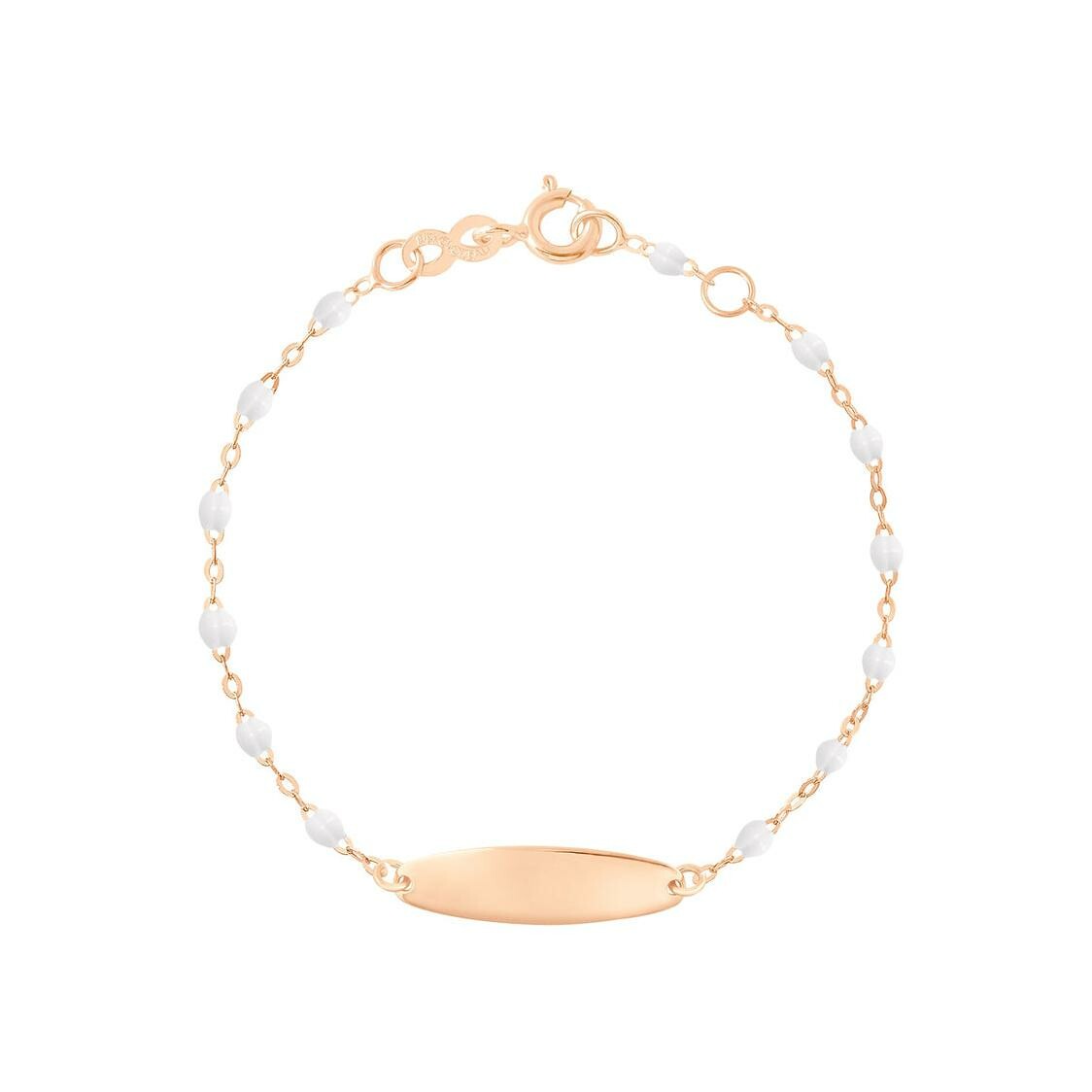 Achat Bracelet Gigi Clozeau Little Gigi en or rose et résine blanche, taille 15cm