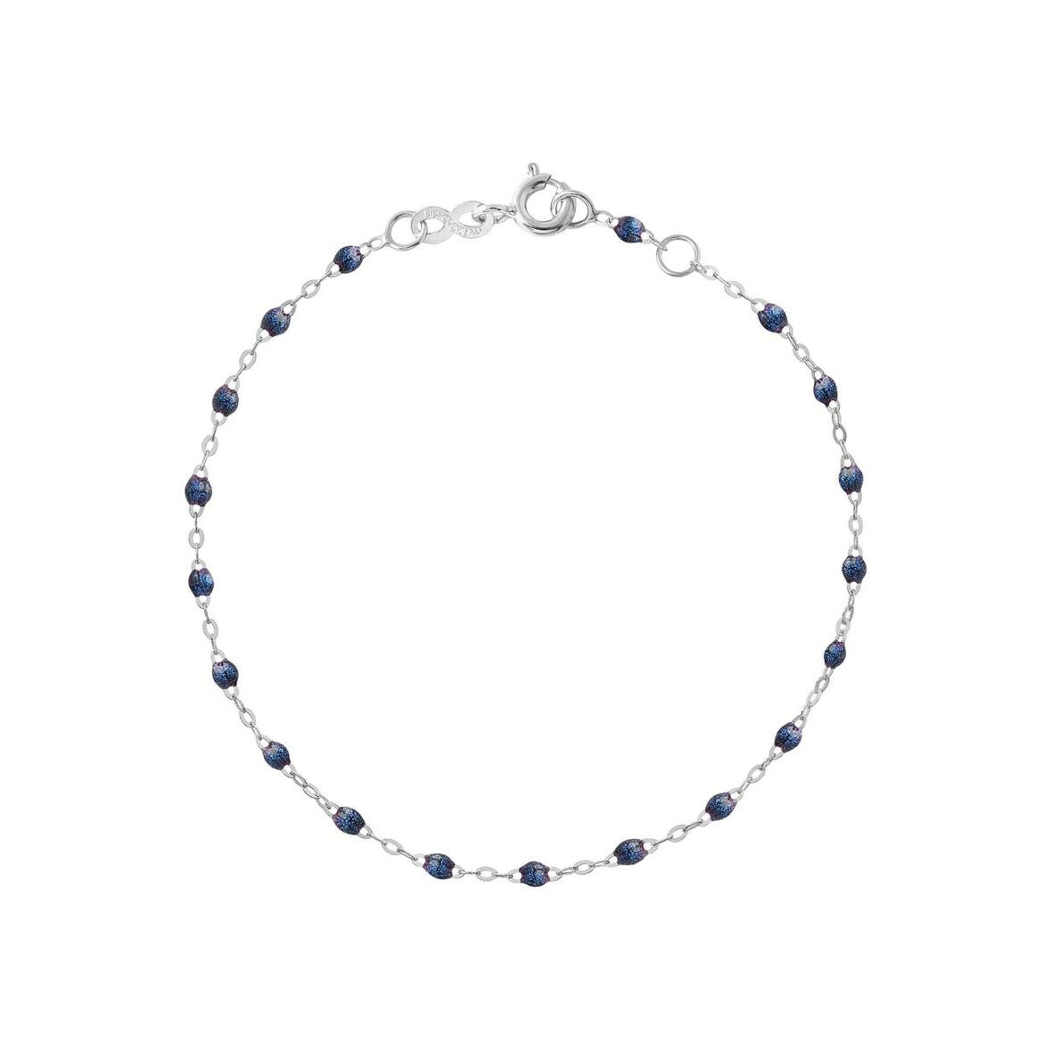 Achat Bracelet Gigi Clozeau Classique en or blanc et résine bleu nuit, 19cm