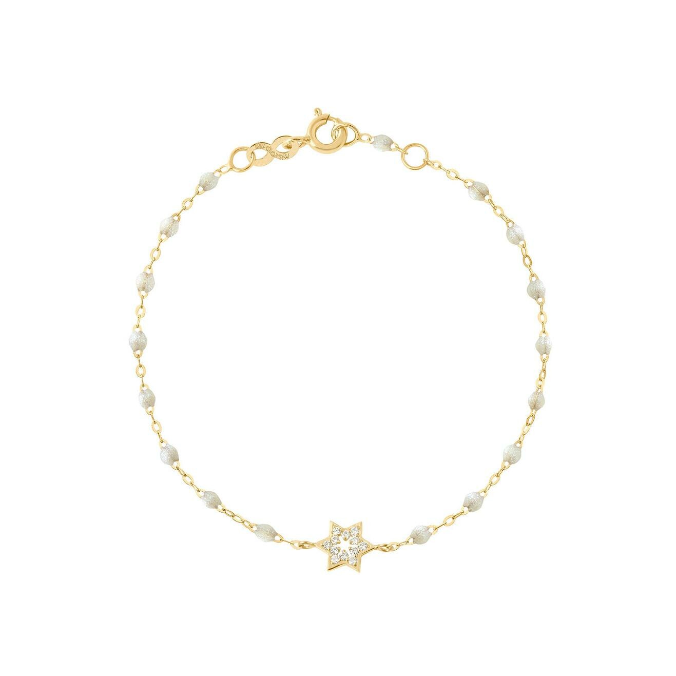 Achat Bracelet Gigi Clozeau Etoile de David en or jaune, résine opale et diamants, taille 17cm