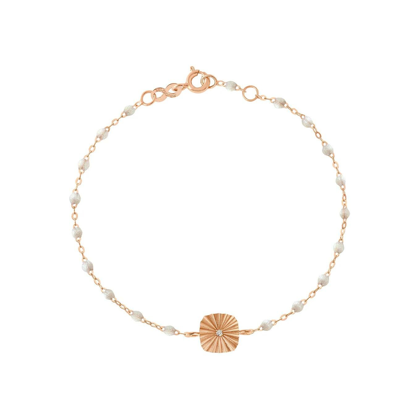 Achat Bracelet Gigi Clozeau Miss Lumière en or rose, résine opale et diamant, 17cm