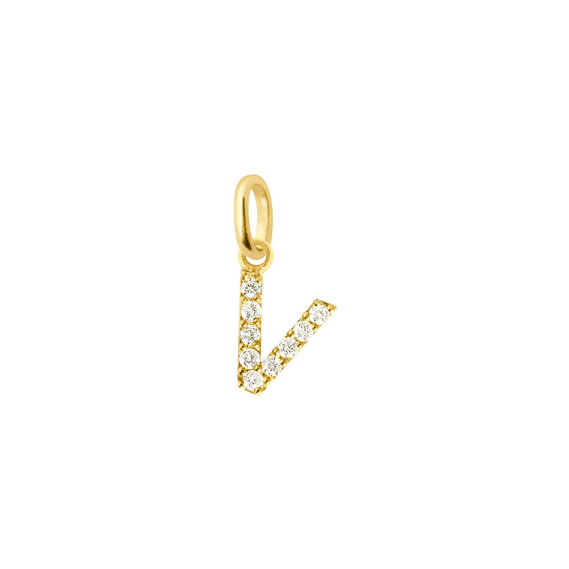 Achat Pendentif Gigi Clozeau Lucky Letter V en or jaune et diamants